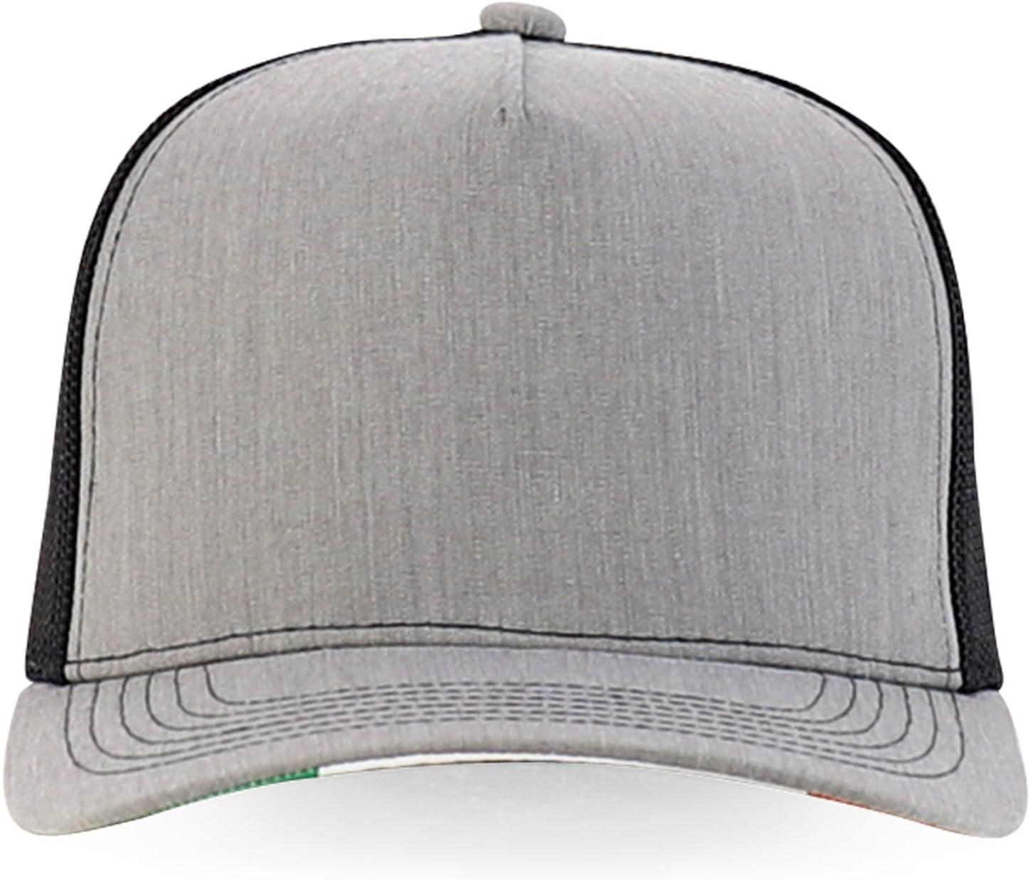 imageTrendy Apparel Shop 5 Panel Structured Trucker Cap with Mexico Flag Design UndervisorHgrey Black