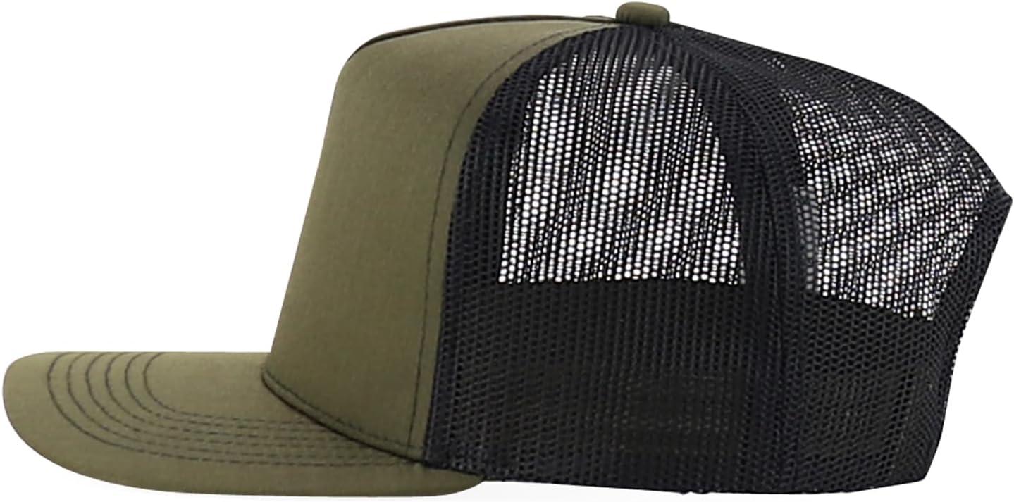 imageTrendy Apparel Shop 5 Panel Structured Trucker Cap with Mexico Flag Design UndervisorOlive Black