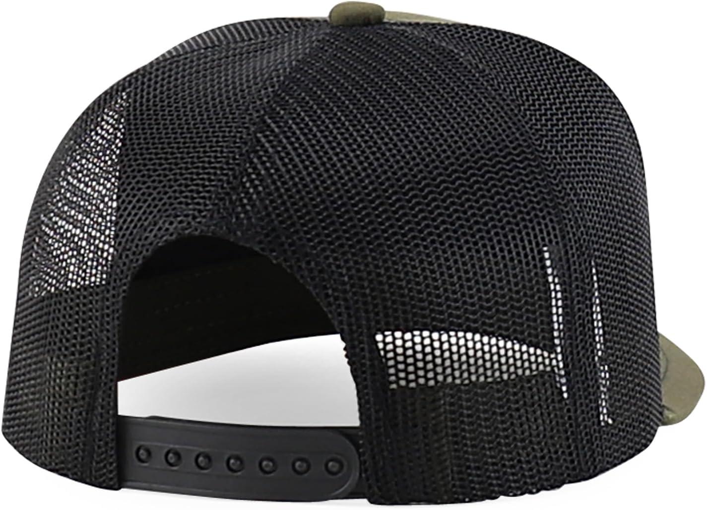 imageTrendy Apparel Shop 5 Panel Structured Trucker Cap with Mexico Flag Design UndervisorOlive Black