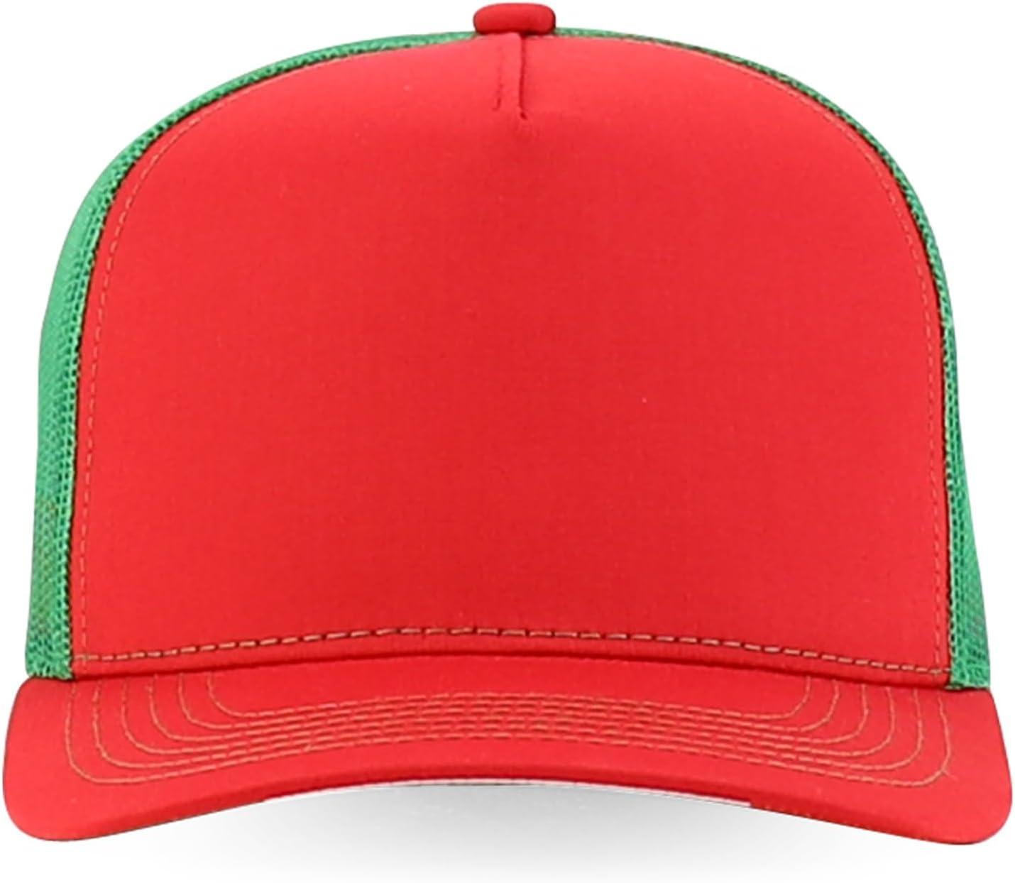 imageTrendy Apparel Shop 5 Panel Structured Trucker Cap with Mexico Flag Design UndervisorRed Kelly Green