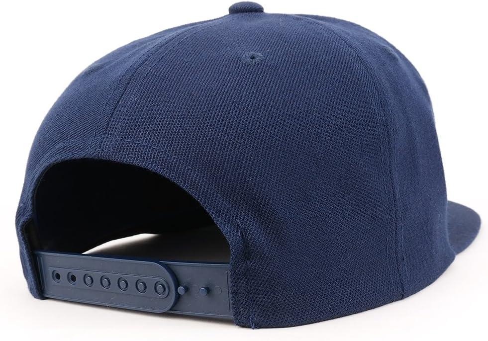 imageTrendy Apparel Shop Number 67 White Thread Embroidered Flat Bill Snapback Baseball CapNavy