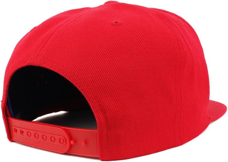 imageTrendy Apparel Shop Number 67 White Thread Embroidered Flat Bill Snapback Baseball CapRed