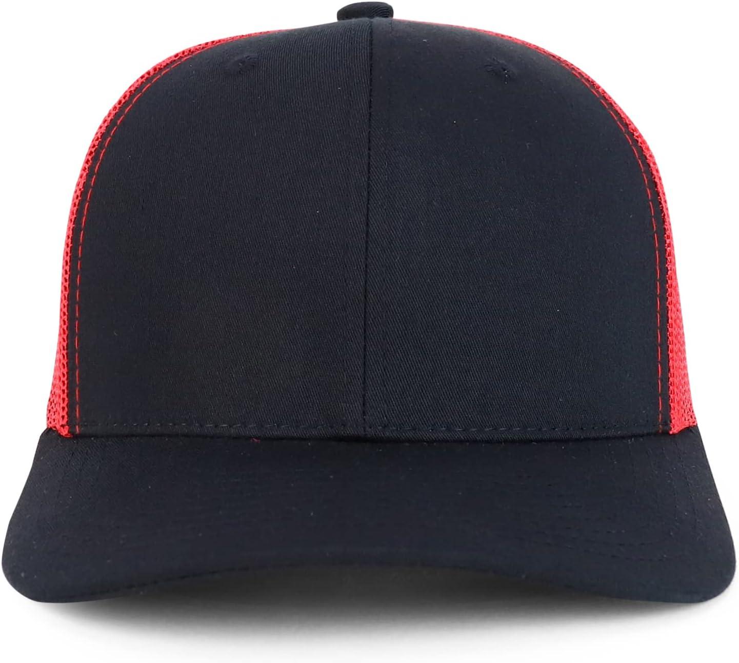 imageTrendy Apparel Shop Premium Structured 6 Panel Mesh Back Trucker CapBlack Red