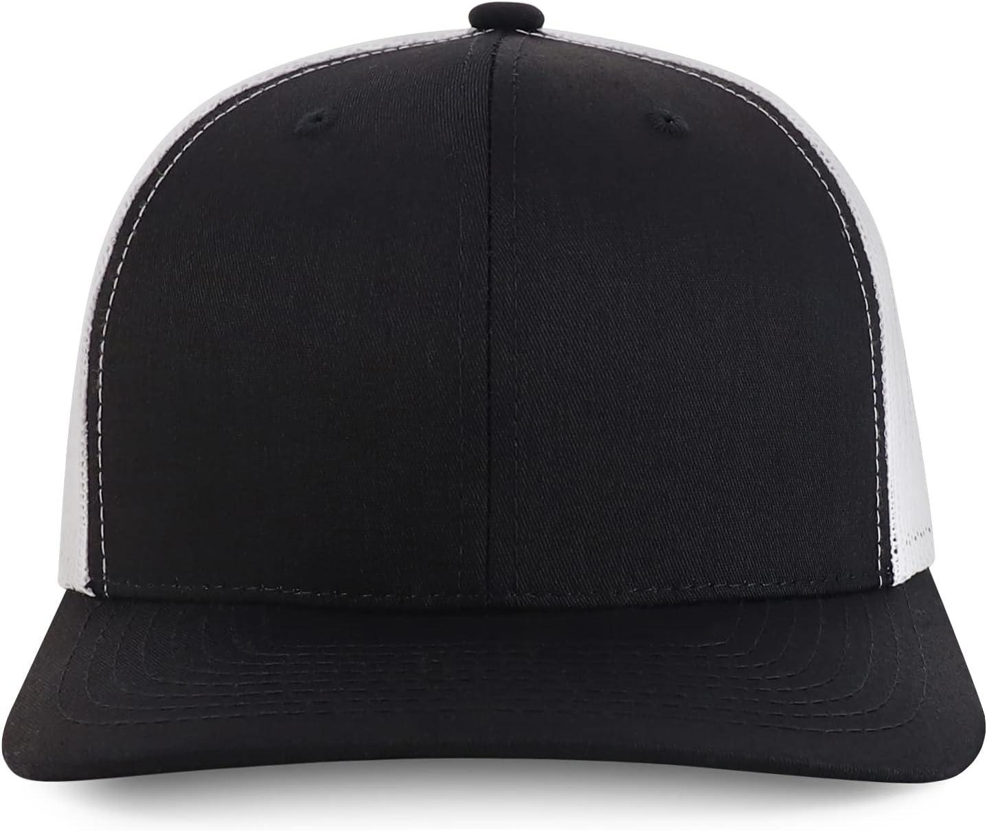 imageTrendy Apparel Shop Premium Structured 6 Panel Mesh Back Trucker CapBlack White