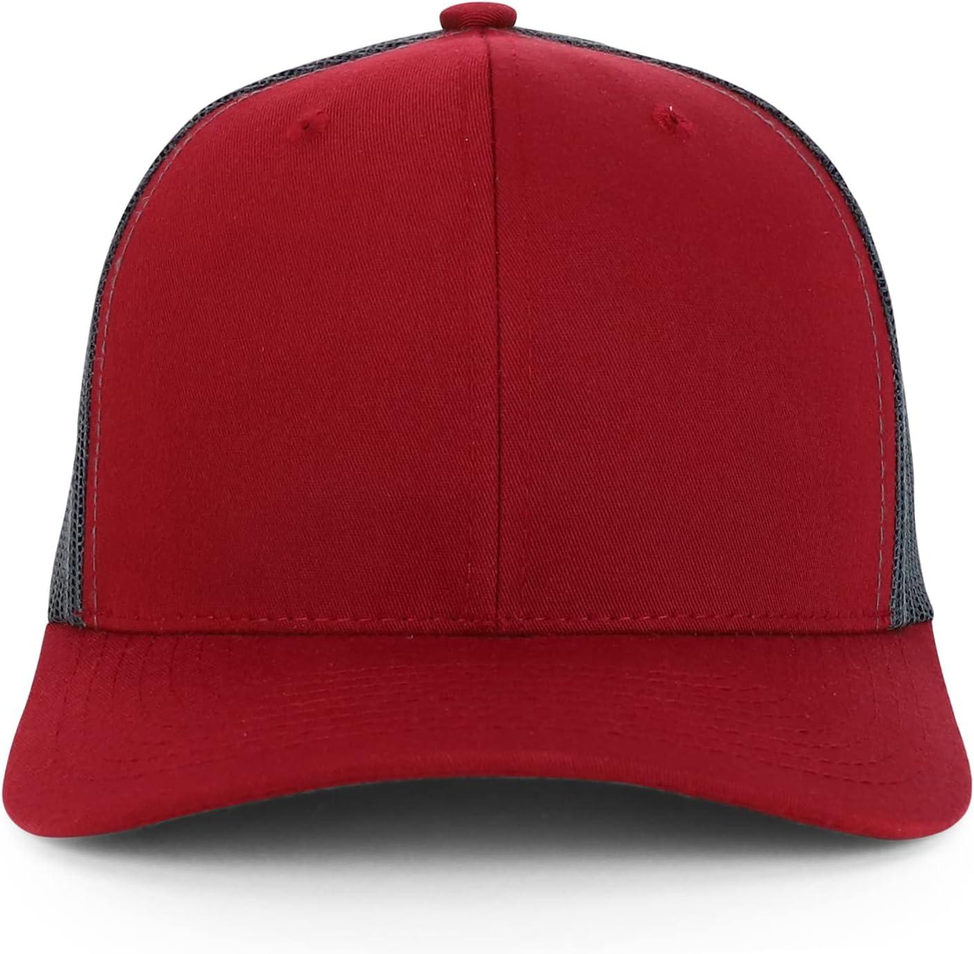imageTrendy Apparel Shop Premium Structured 6 Panel Mesh Back Trucker CapBurgundy Charcoal