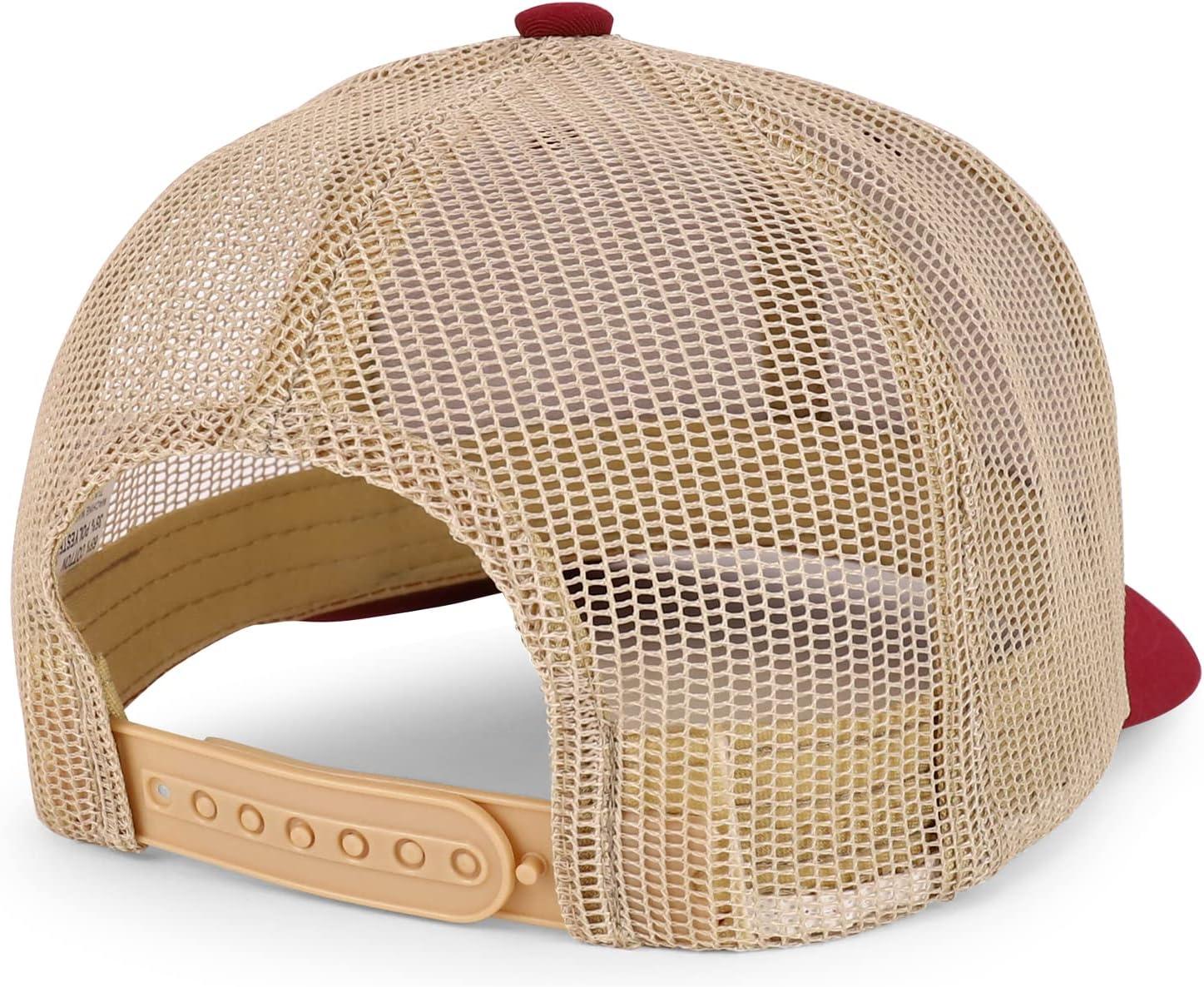 imageTrendy Apparel Shop Premium Structured 6 Panel Mesh Back Trucker CapBurgundy Khaki