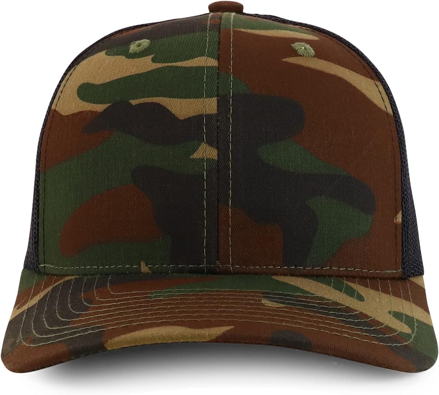 imageTrendy Apparel Shop Premium Structured 6 Panel Mesh Back Trucker CapCamo Black
