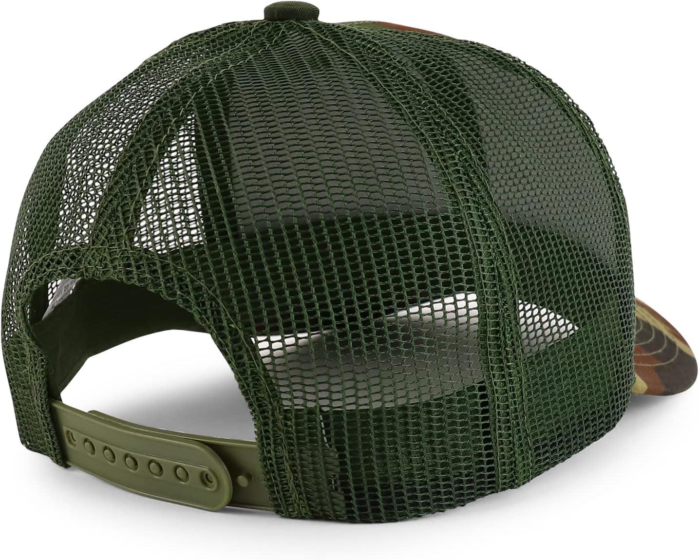 imageTrendy Apparel Shop Premium Structured 6 Panel Mesh Back Trucker CapCamo Olive