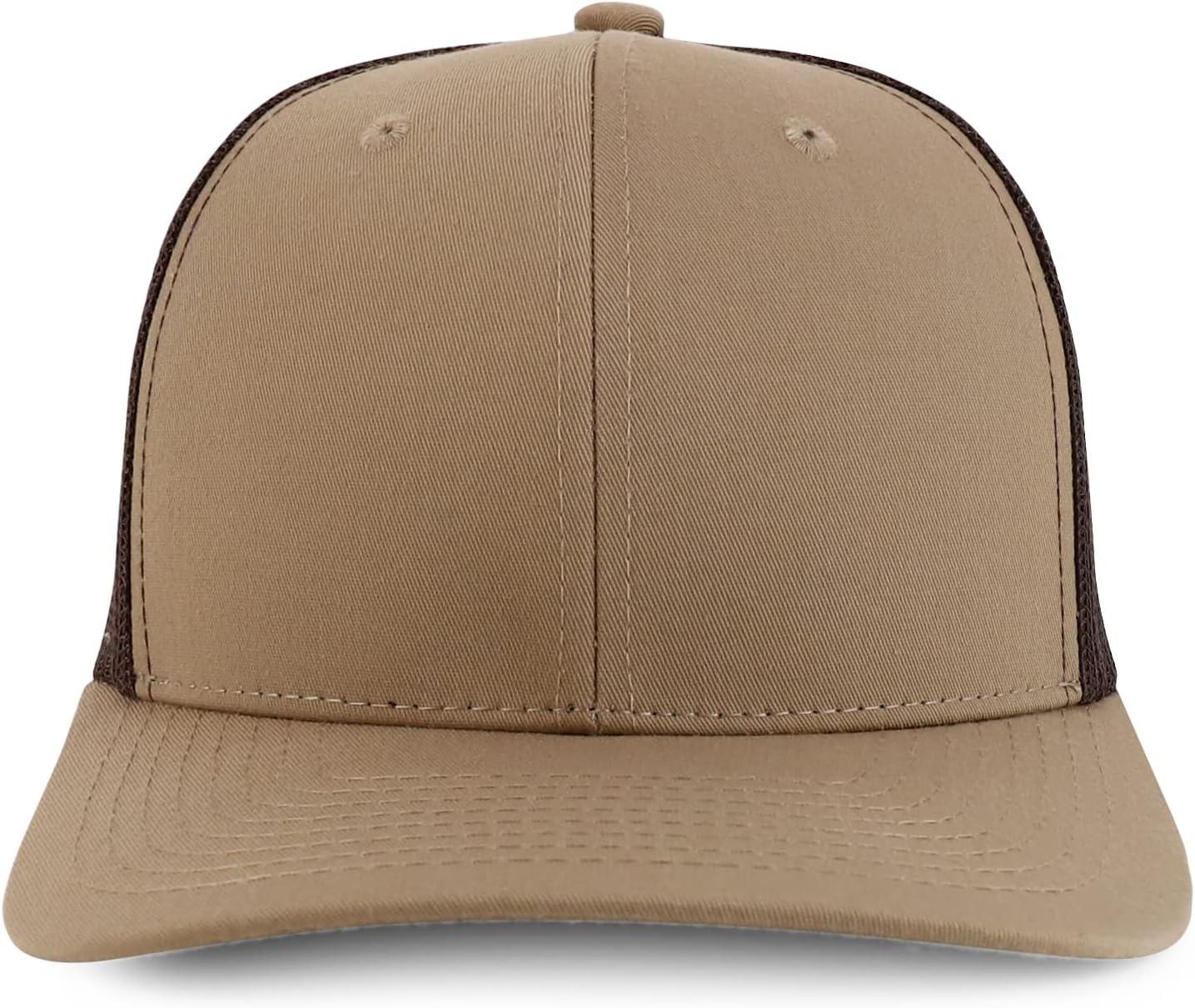imageTrendy Apparel Shop Premium Structured 6 Panel Mesh Back Trucker CapKhaki Brown