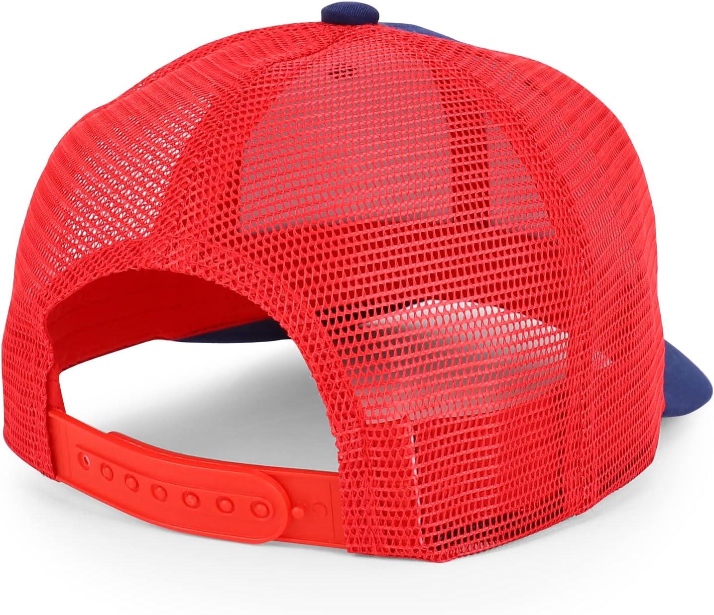 imageTrendy Apparel Shop Premium Structured 6 Panel Mesh Back Trucker CapNavy Red