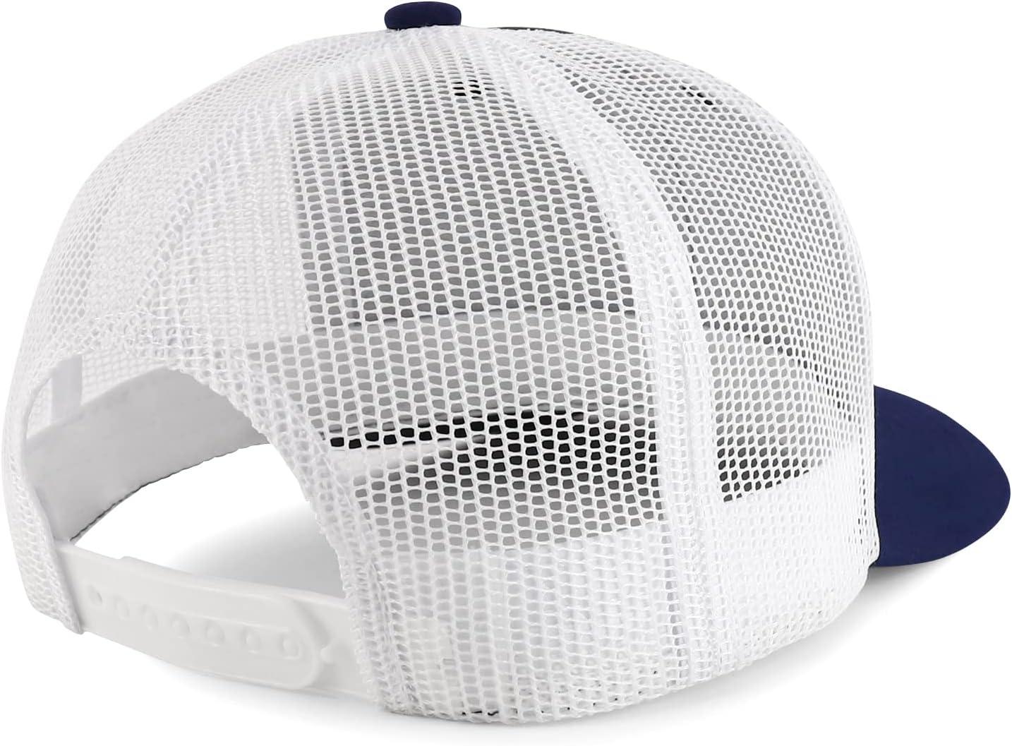 imageTrendy Apparel Shop Premium Structured 6 Panel Mesh Back Trucker CapNavy White