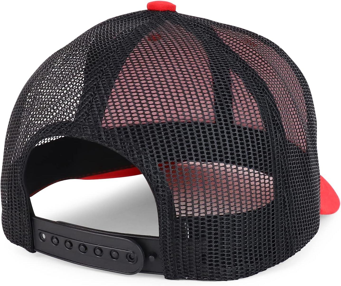 imageTrendy Apparel Shop Premium Structured 6 Panel Mesh Back Trucker CapRed Black