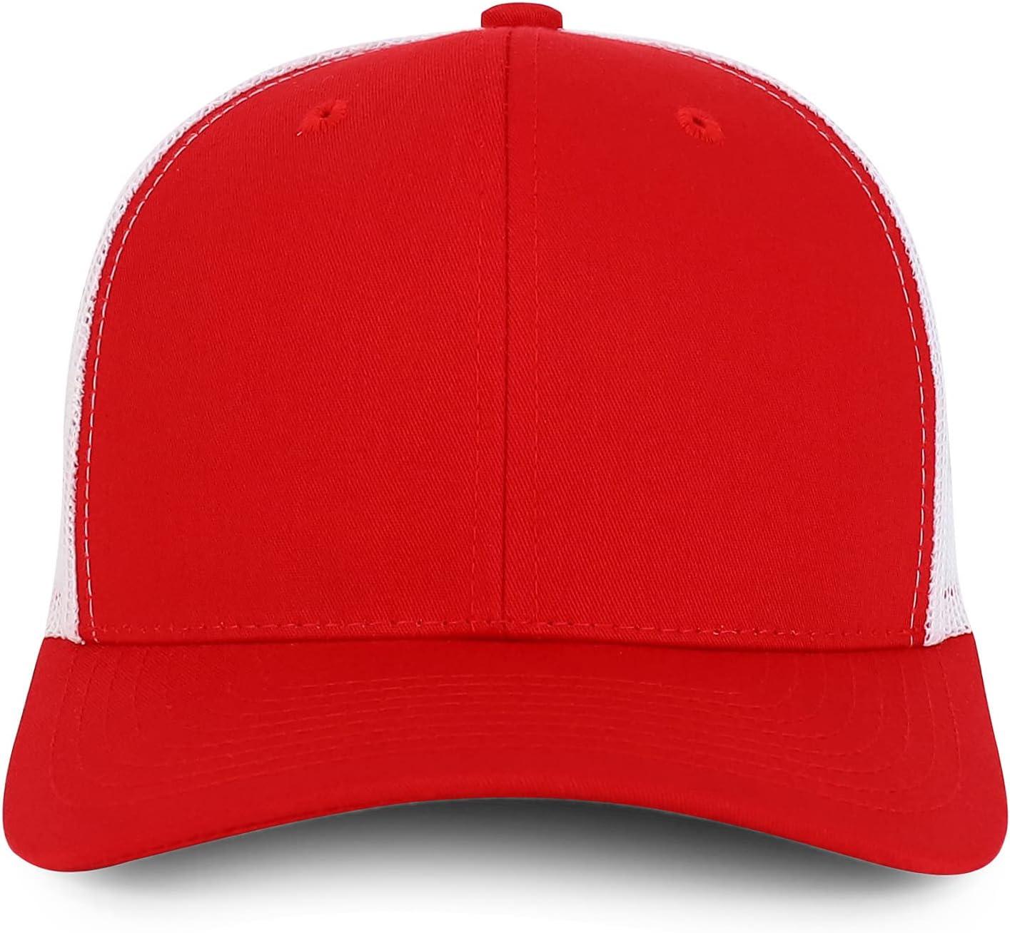 imageTrendy Apparel Shop Premium Structured 6 Panel Mesh Back Trucker CapRed White