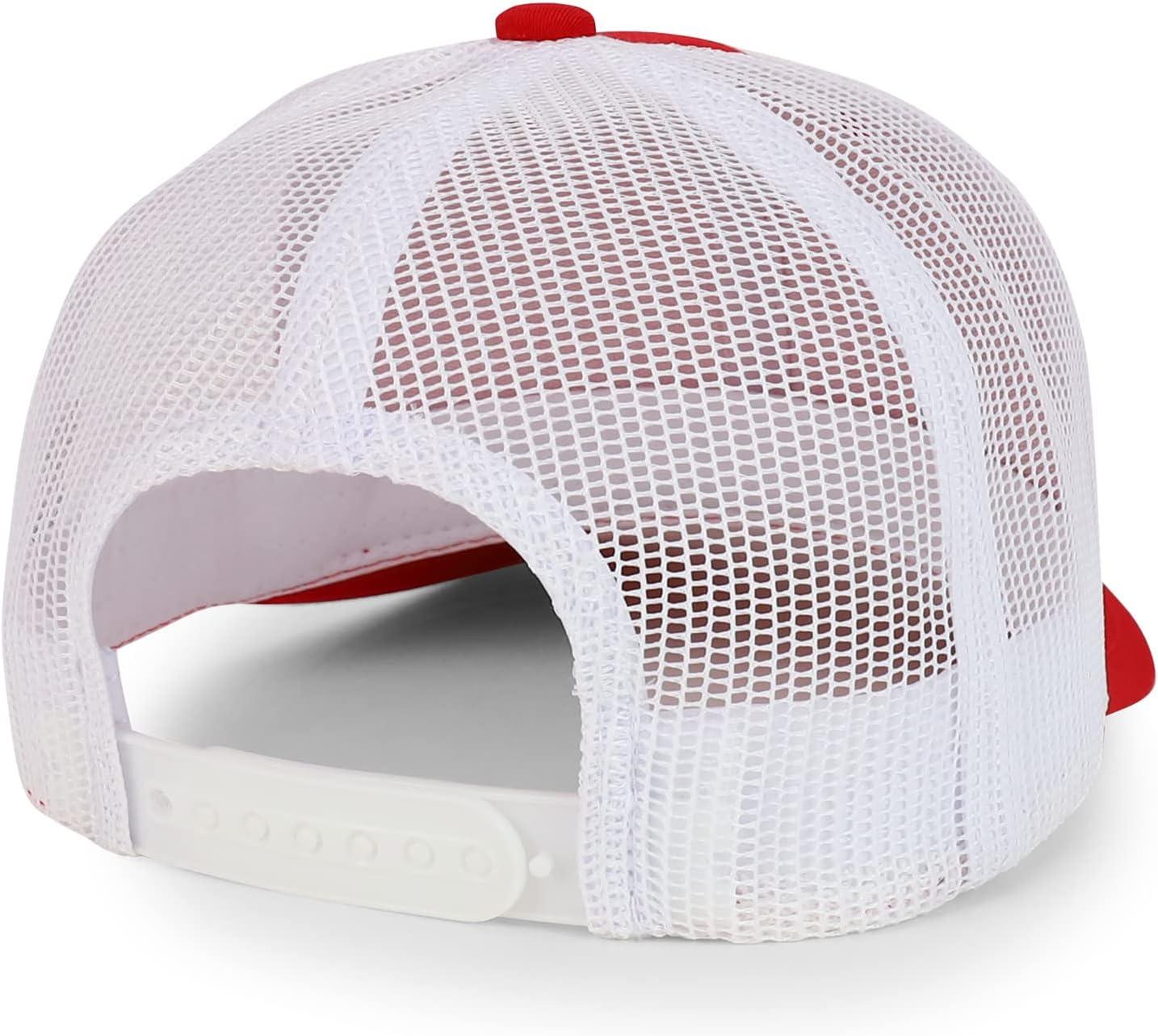 imageTrendy Apparel Shop Premium Structured 6 Panel Mesh Back Trucker CapRed White