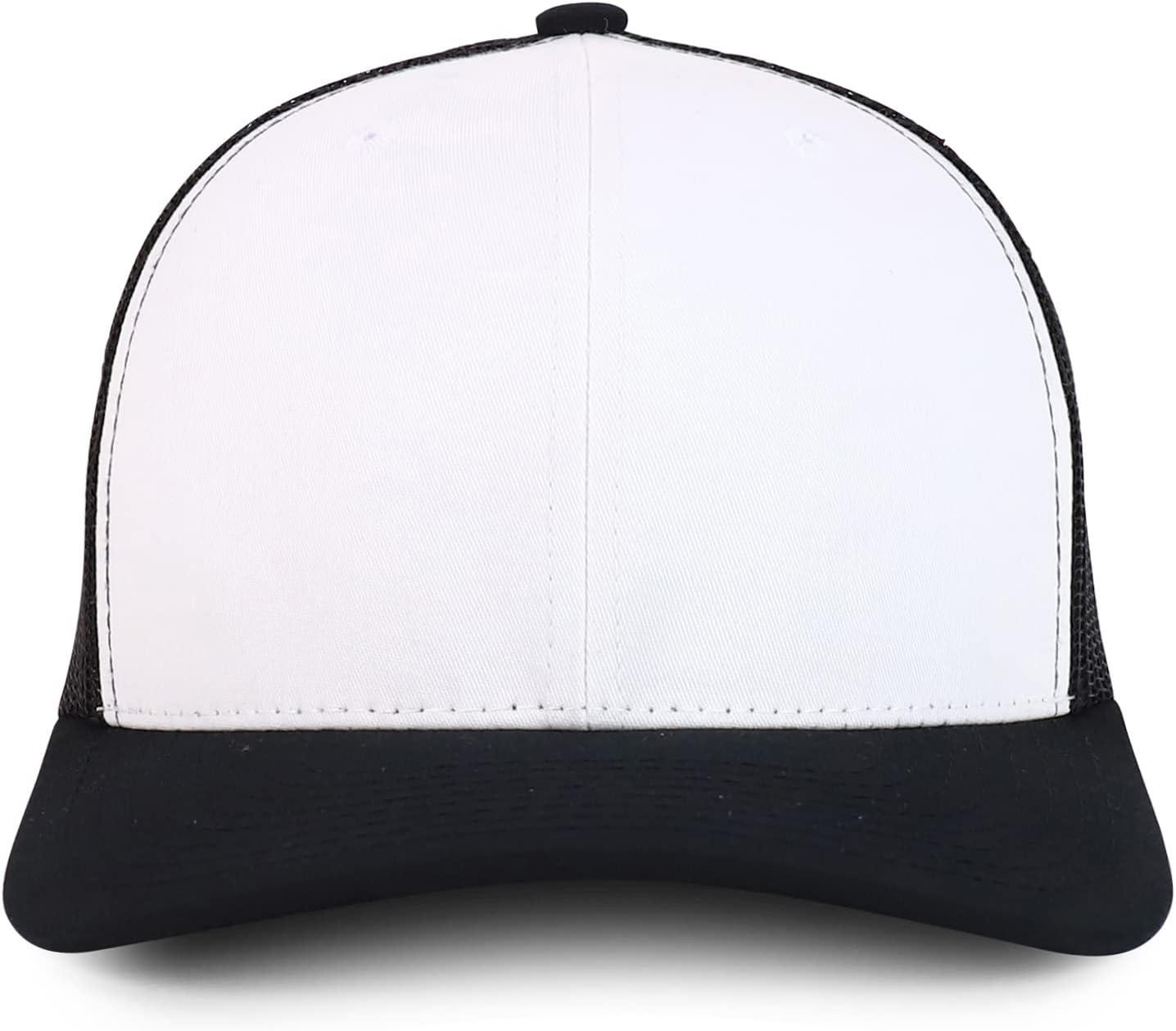 imageTrendy Apparel Shop Premium Structured 6 Panel Mesh Back Trucker CapWhite Black
