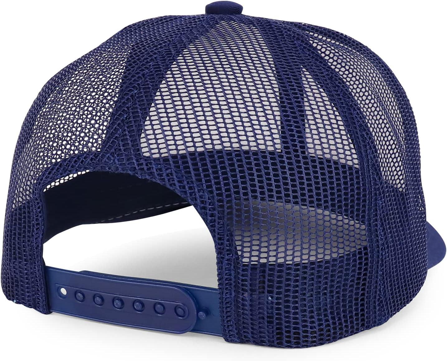 imageTrendy Apparel Shop Premium Structured 6 Panel Mesh Back Trucker CapWhite Navy