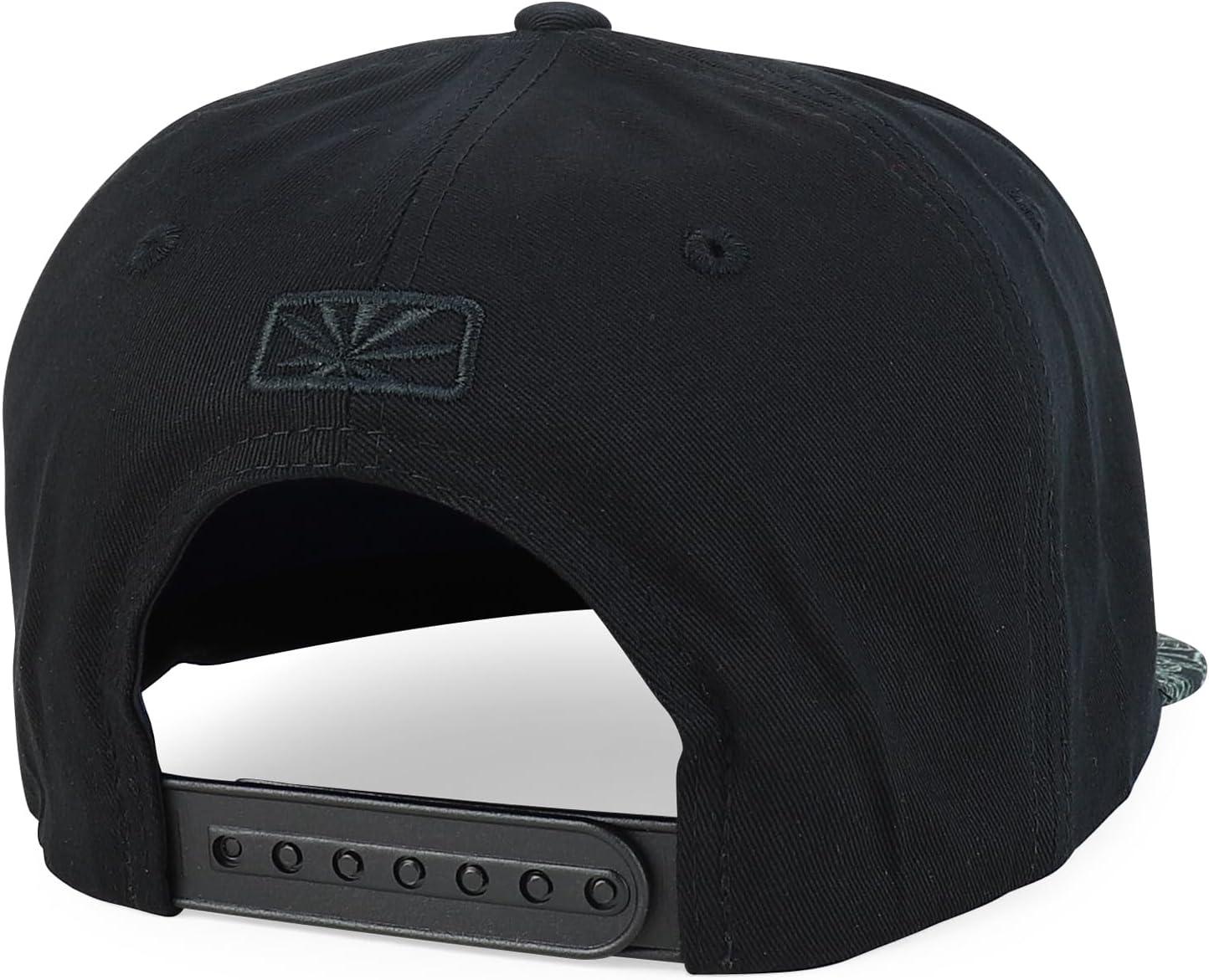 imageTrendy Apparel Shop Rasta Marijuana Leaf Weed 3D Embroidered Flat Bill Snapback CapBlack Black 4