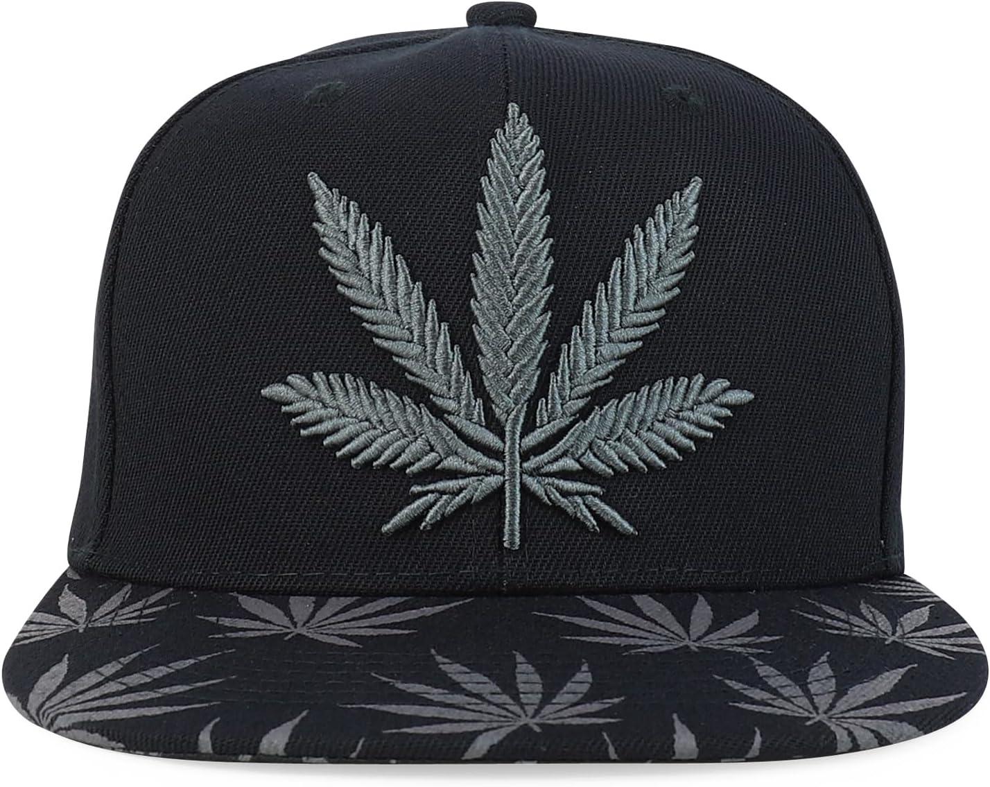 imageTrendy Apparel Shop Rasta Marijuana Leaf Weed 3D Embroidered Flat Bill Snapback CapBlack Black 5