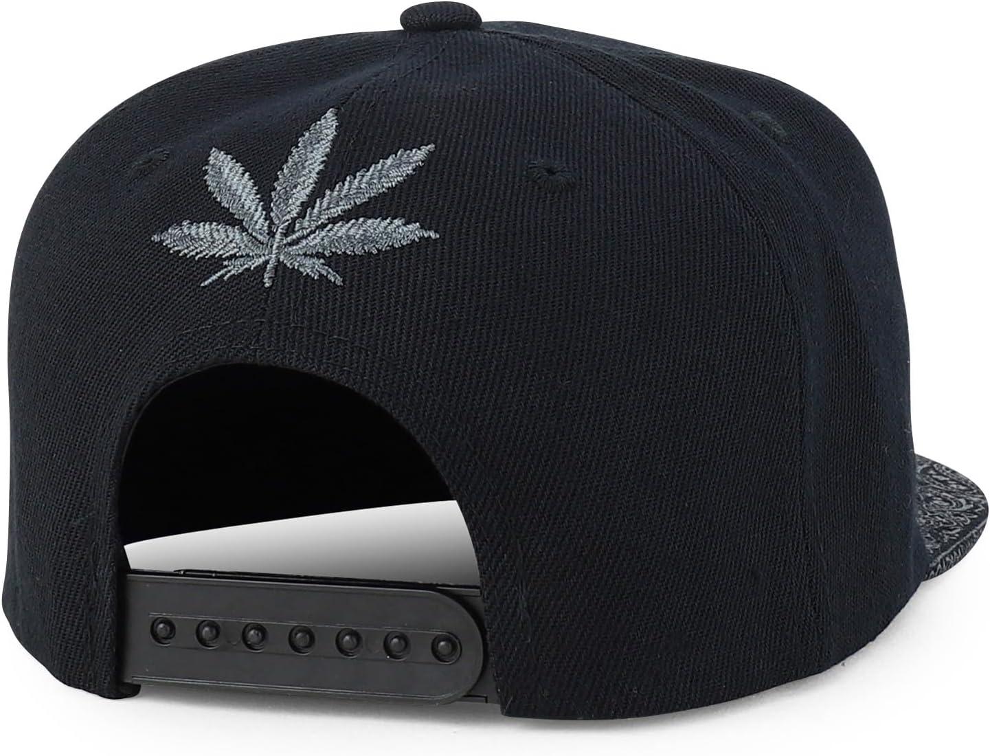 imageTrendy Apparel Shop Rasta Marijuana Leaf Weed 3D Embroidered Flat Bill Snapback CapBlack Black 6