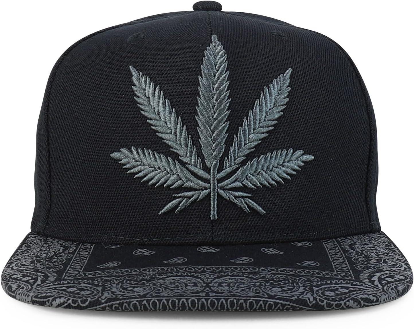 imageTrendy Apparel Shop Rasta Marijuana Leaf Weed 3D Embroidered Flat Bill Snapback CapBlack Black 6