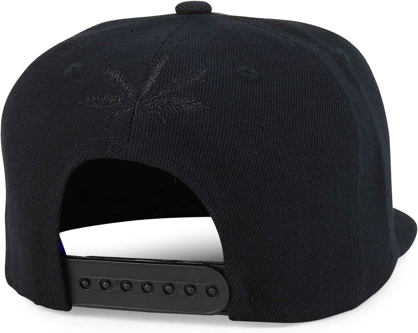 imageTrendy Apparel Shop Rasta Marijuana Leaf Weed 3D Embroidered Flat Bill Snapback CapBlack Black 7