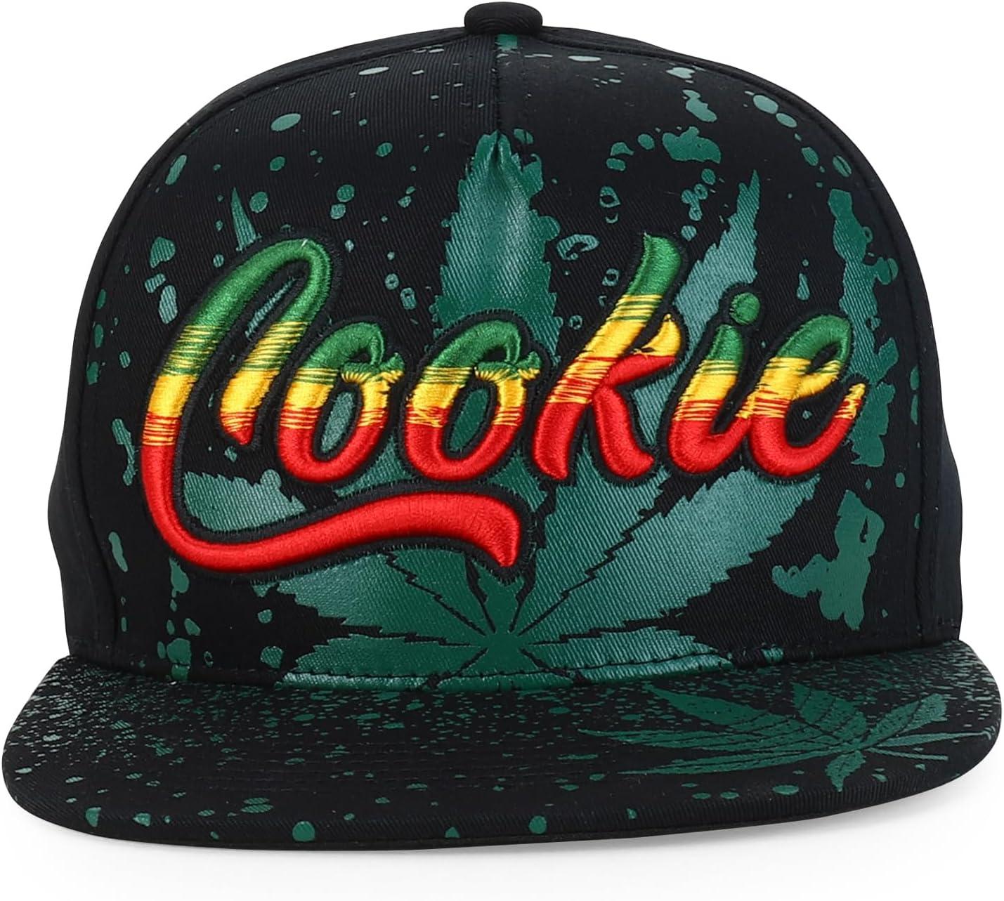 imageTrendy Apparel Shop Rasta Marijuana Leaf Weed 3D Embroidered Flat Bill Snapback CapBlack Black 8