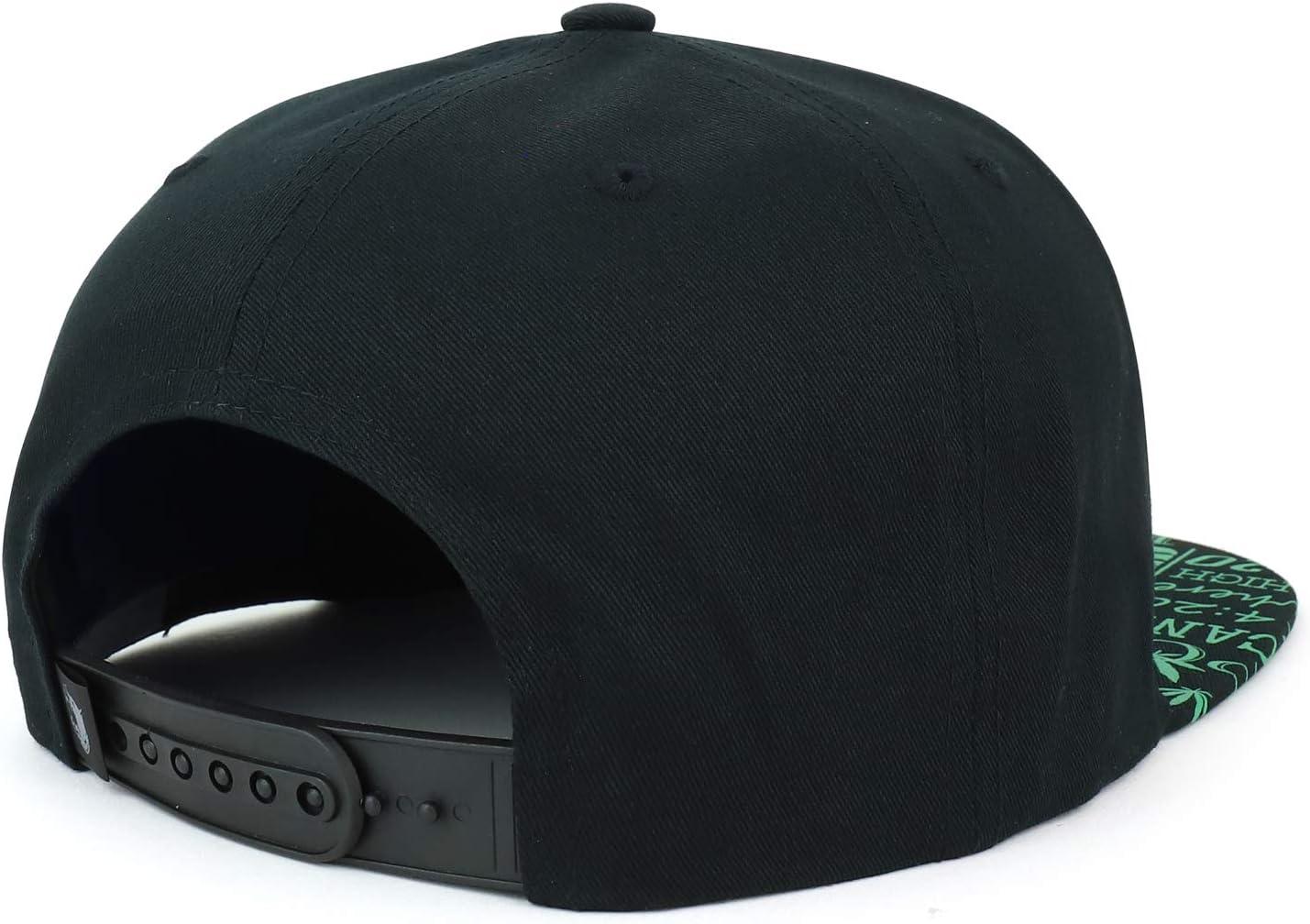 imageTrendy Apparel Shop Rasta Marijuana Leaf Weed 3D Embroidered Flat Bill Snapback CapBlack Green