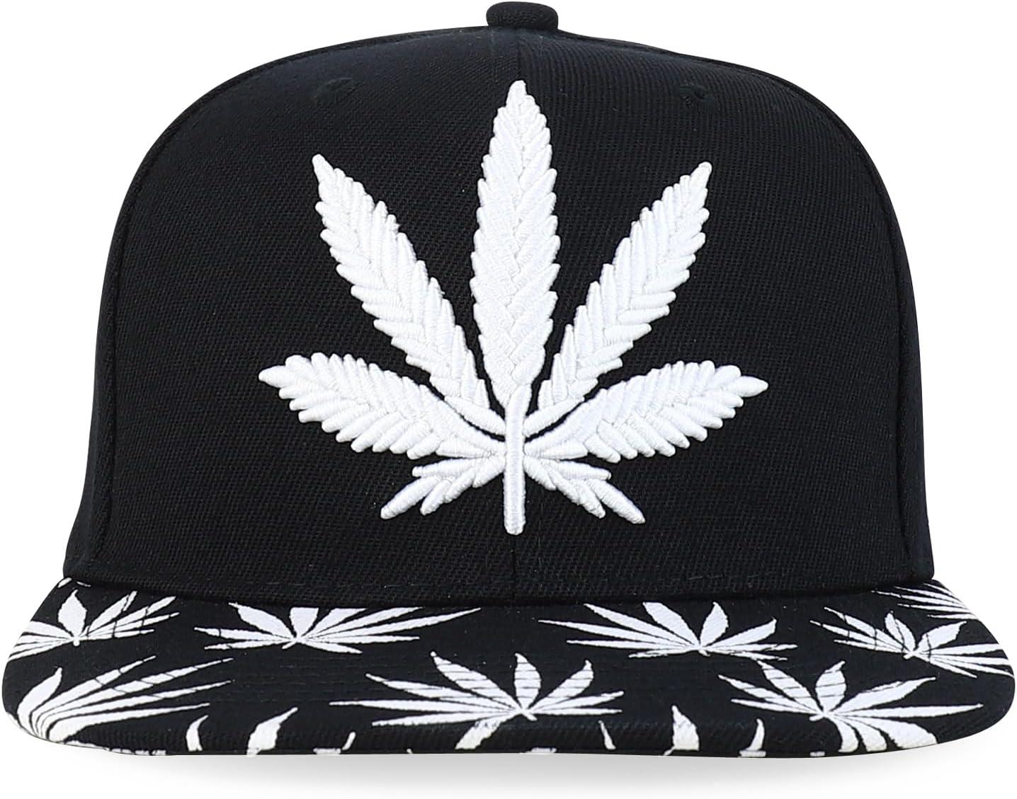 imageTrendy Apparel Shop Rasta Marijuana Leaf Weed 3D Embroidered Flat Bill Snapback CapBlack White 5