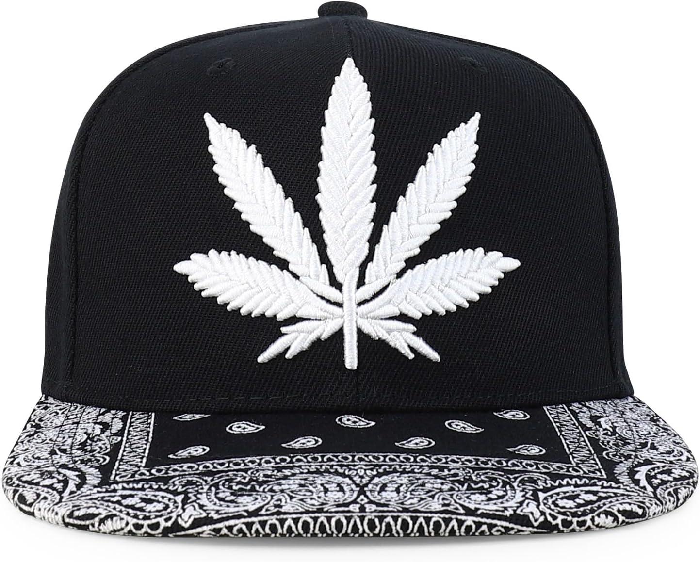 imageTrendy Apparel Shop Rasta Marijuana Leaf Weed 3D Embroidered Flat Bill Snapback CapBlack White 6