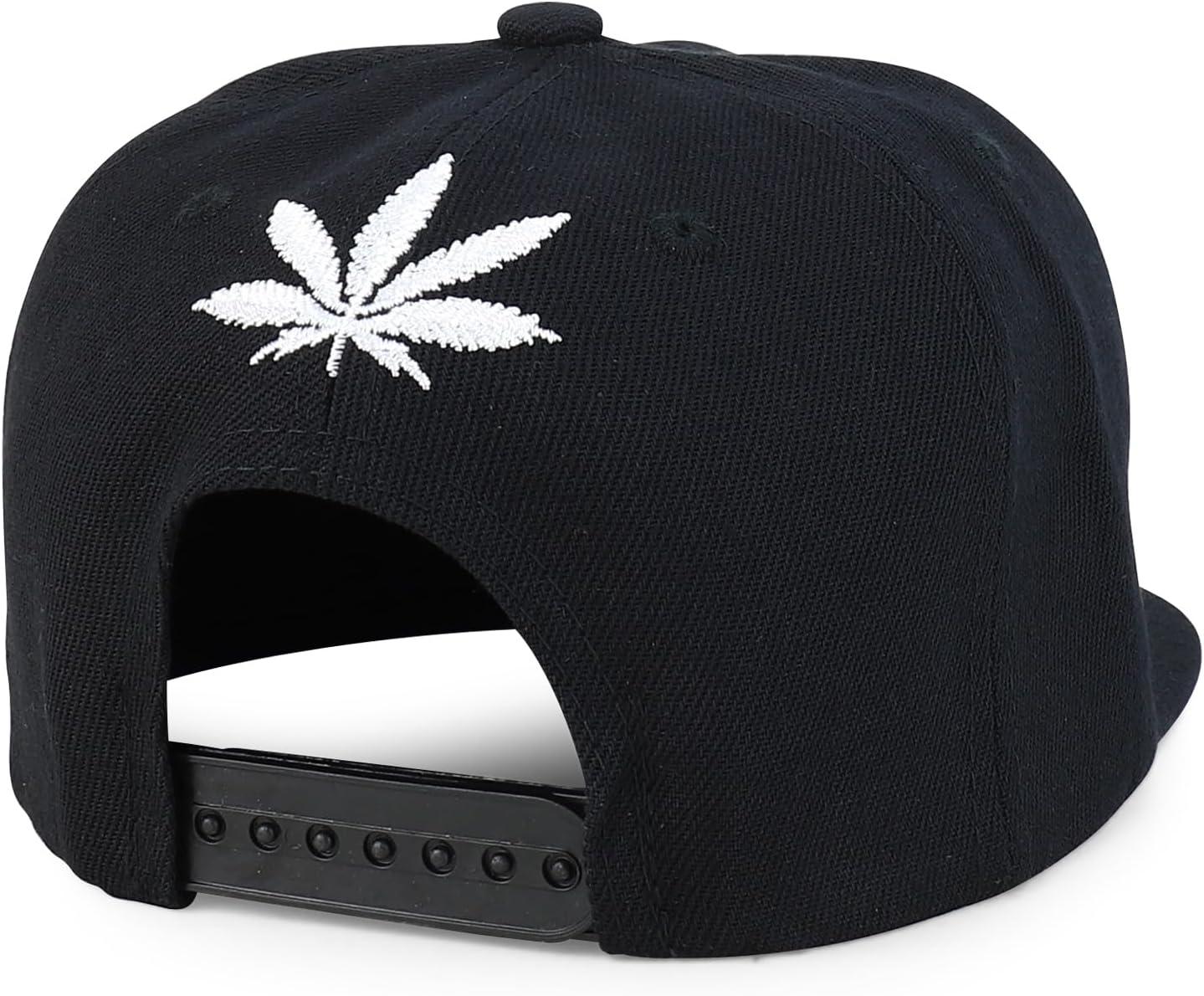 imageTrendy Apparel Shop Rasta Marijuana Leaf Weed 3D Embroidered Flat Bill Snapback CapBlack White 7