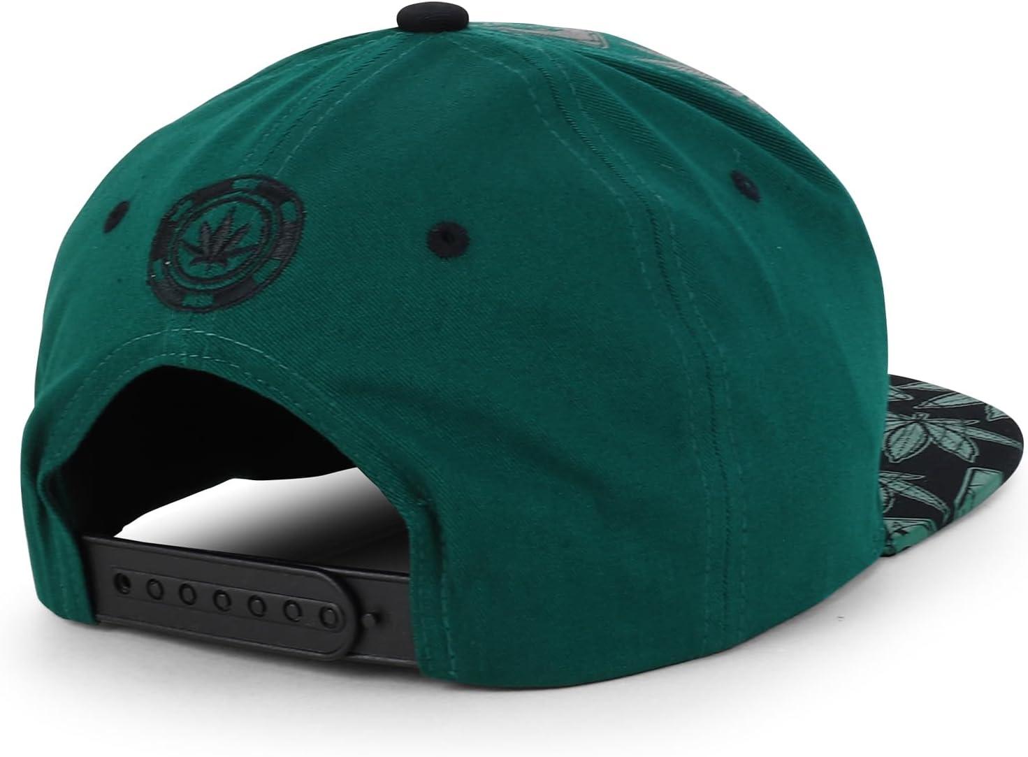 imageTrendy Apparel Shop Rasta Marijuana Leaf Weed 3D Embroidered Flat Bill Snapback CapDark Green Black 10