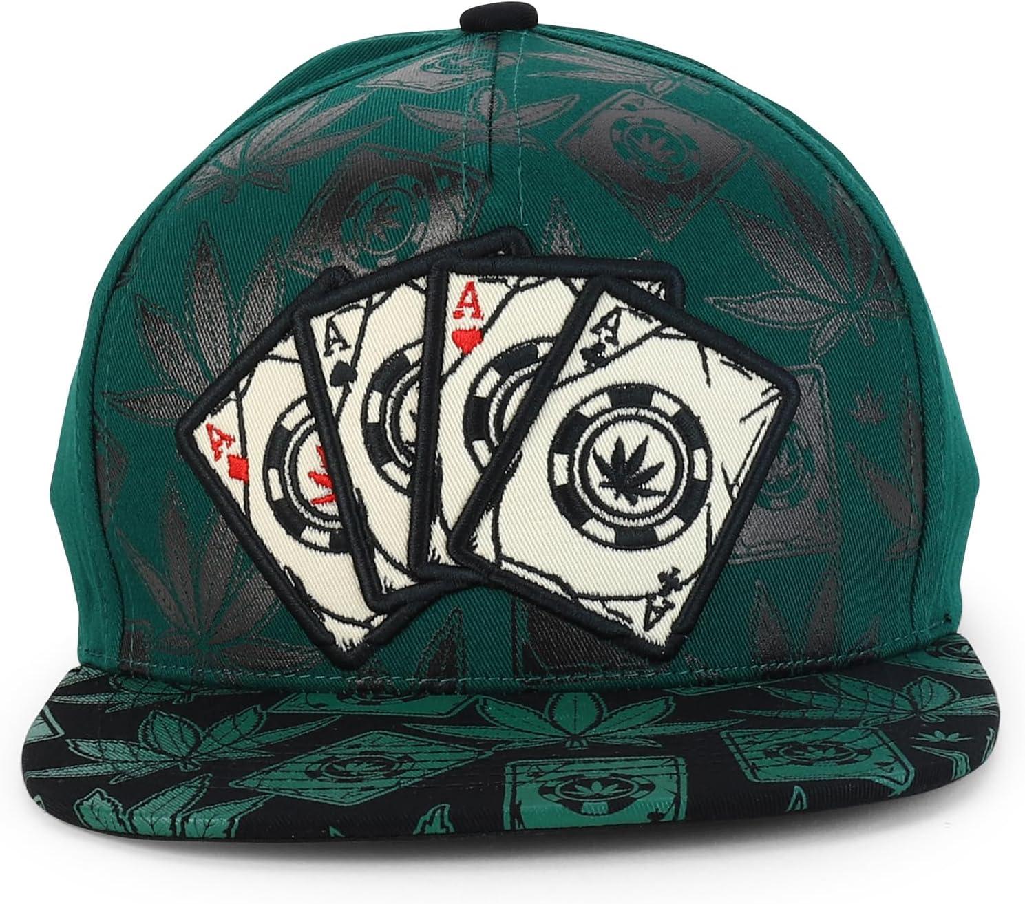 imageTrendy Apparel Shop Rasta Marijuana Leaf Weed 3D Embroidered Flat Bill Snapback CapDark Green Black 10