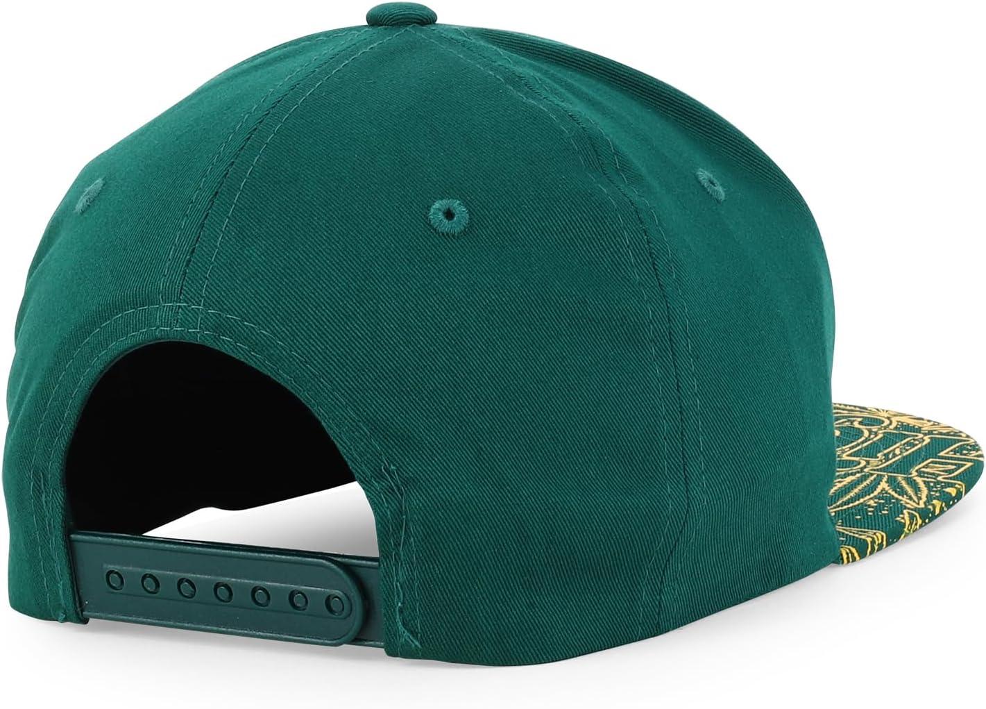 imageTrendy Apparel Shop Rasta Marijuana Leaf Weed 3D Embroidered Flat Bill Snapback CapDark Green Dark Green 9