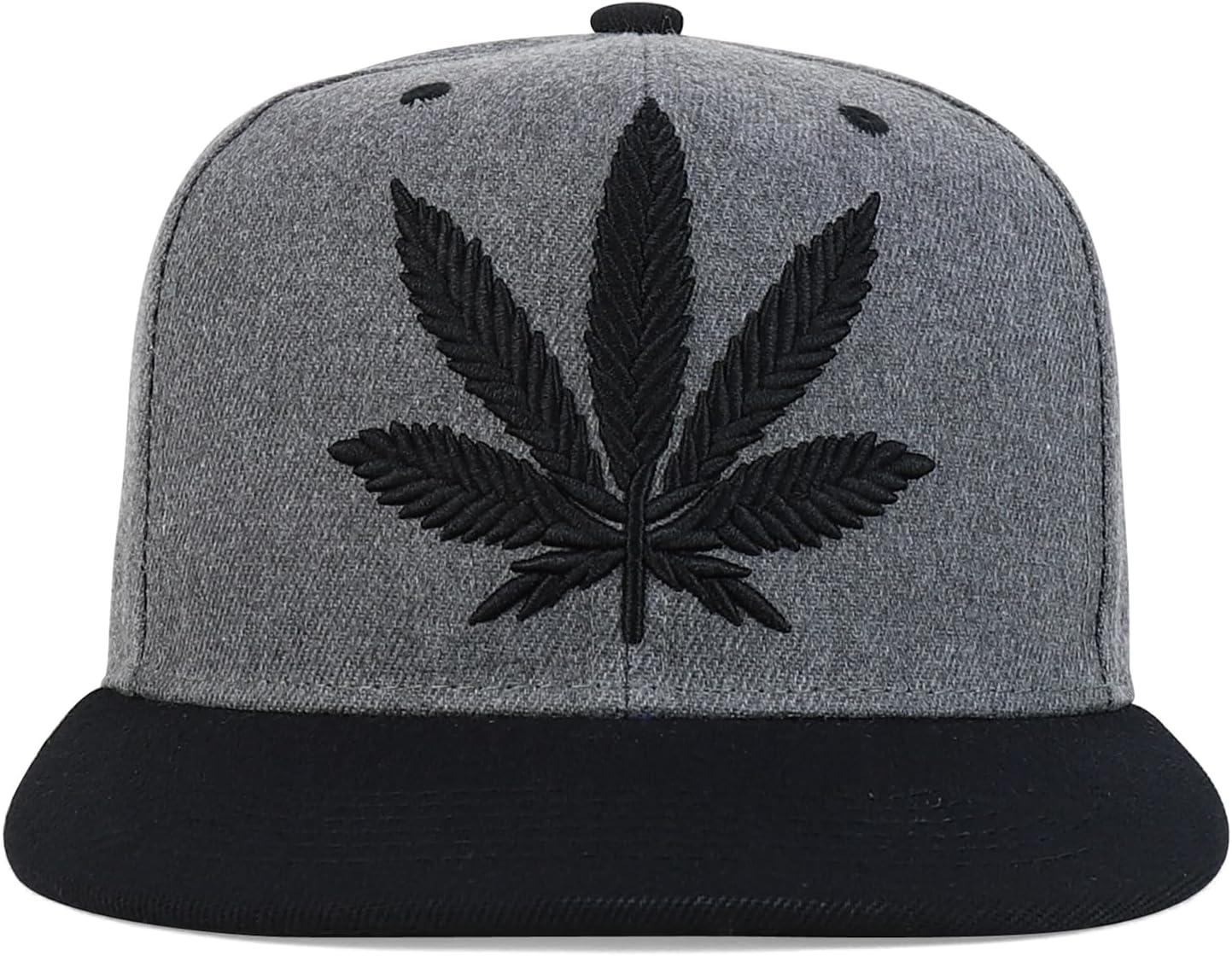 imageTrendy Apparel Shop Rasta Marijuana Leaf Weed 3D Embroidered Flat Bill Snapback CapDark Grey Black Black 7