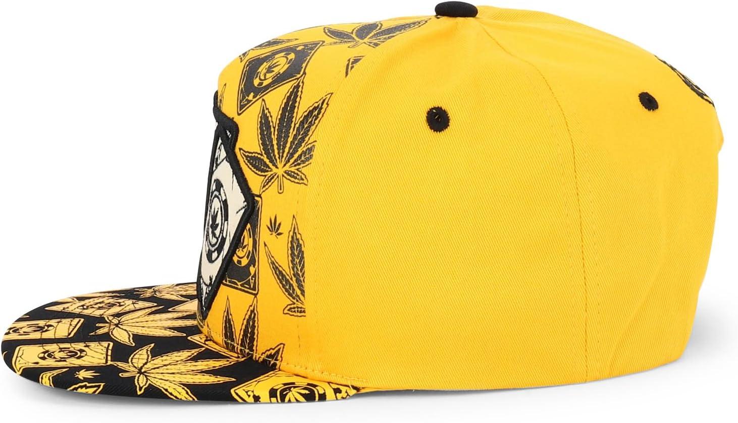 imageTrendy Apparel Shop Rasta Marijuana Leaf Weed 3D Embroidered Flat Bill Snapback CapGold Black 10