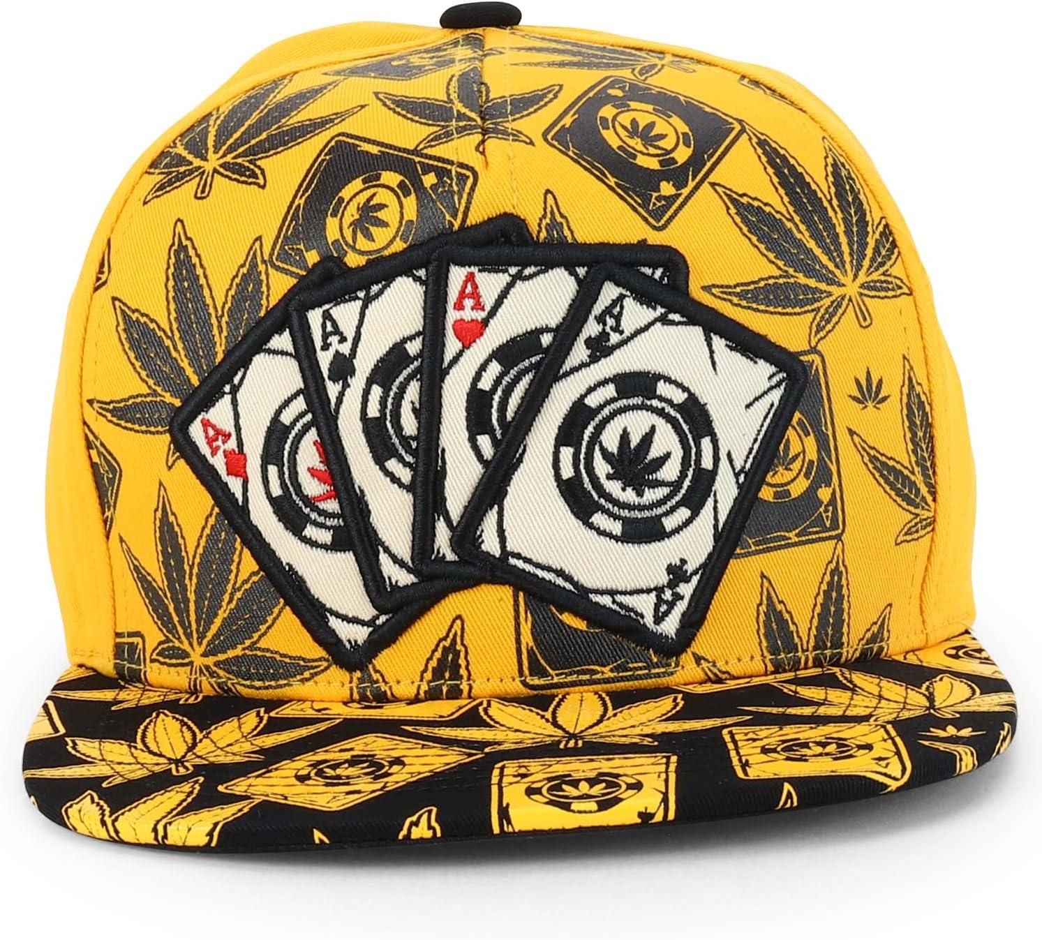 imageTrendy Apparel Shop Rasta Marijuana Leaf Weed 3D Embroidered Flat Bill Snapback CapGold Black 10