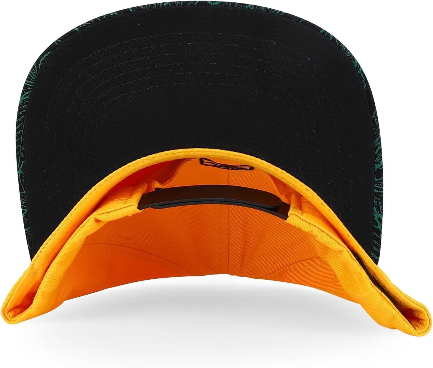 imageTrendy Apparel Shop Rasta Marijuana Leaf Weed 3D Embroidered Flat Bill Snapback CapGold Black 4