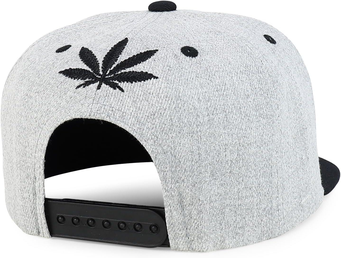 imageTrendy Apparel Shop Rasta Marijuana Leaf Weed 3D Embroidered Flat Bill Snapback CapHgrey Black Black 7