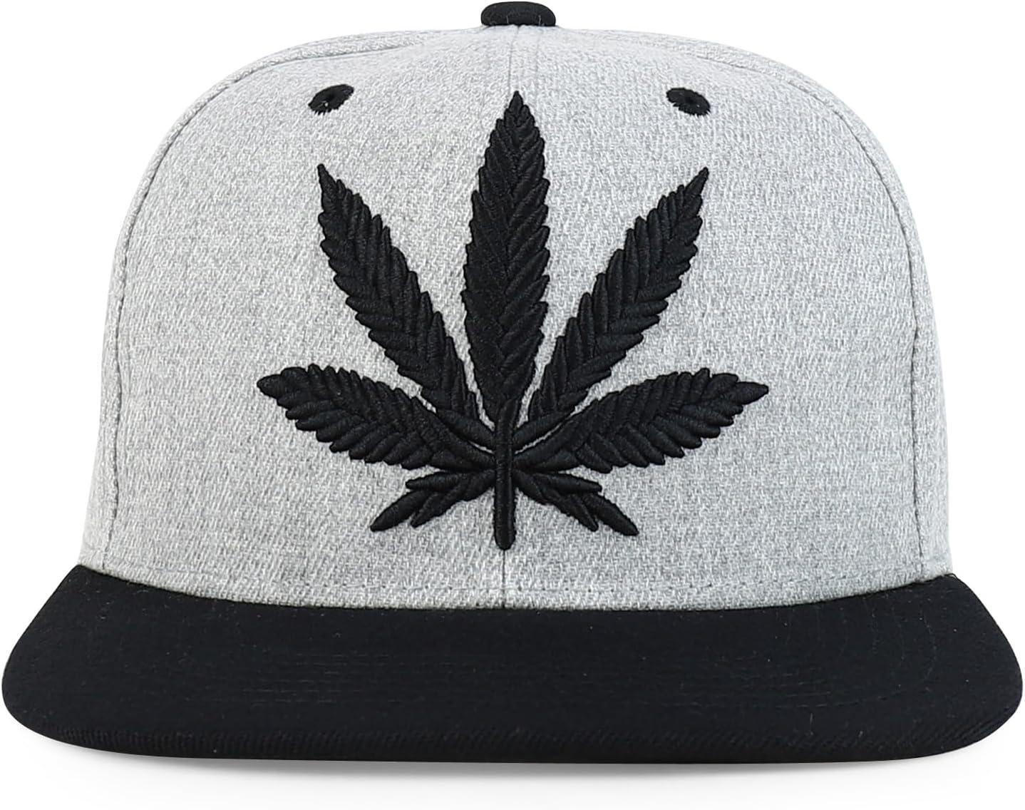 imageTrendy Apparel Shop Rasta Marijuana Leaf Weed 3D Embroidered Flat Bill Snapback CapHgrey Black Black 7