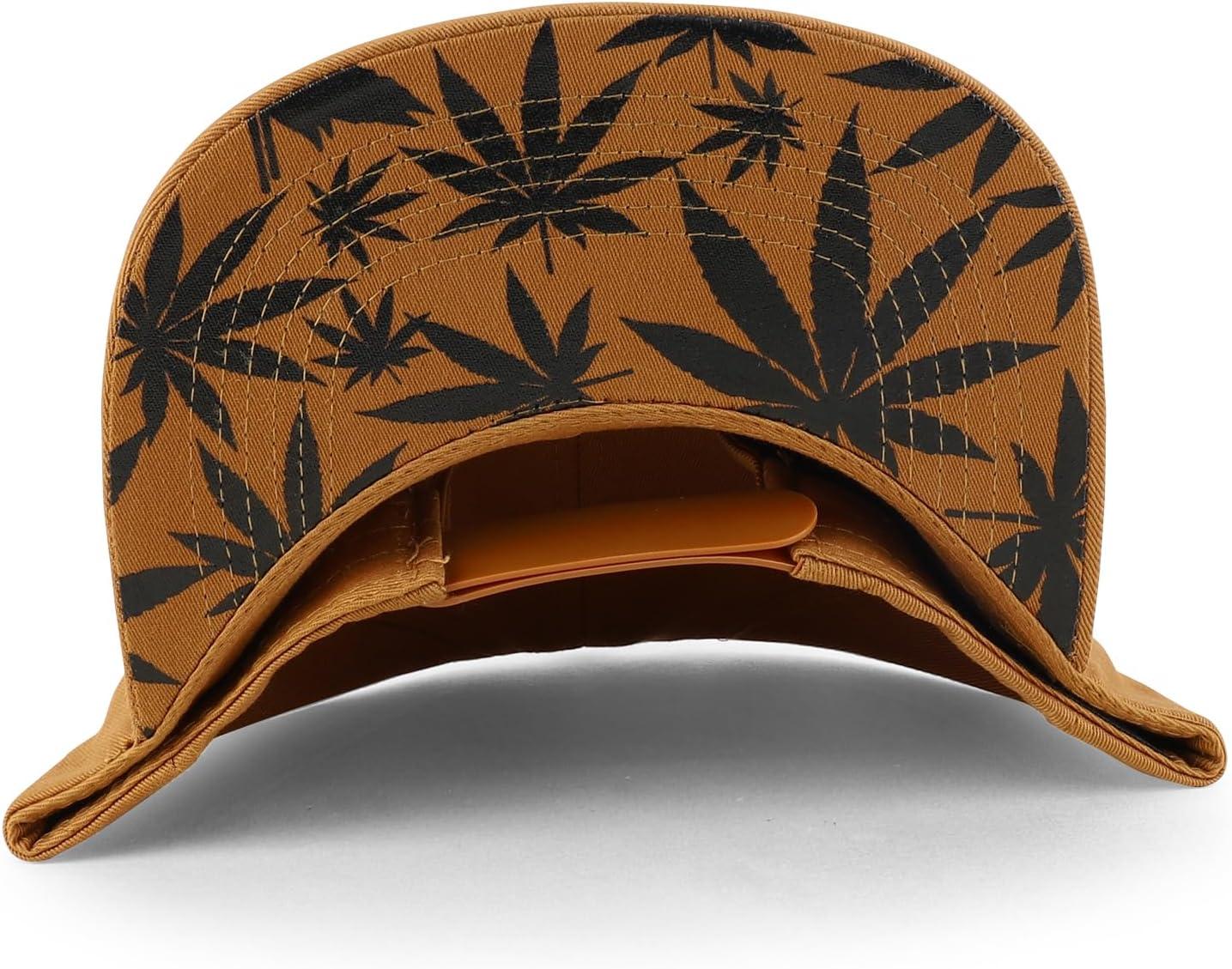 imageTrendy Apparel Shop Rasta Marijuana Leaf Weed 3D Embroidered Flat Bill Snapback CapLight Brown Light Brown 7