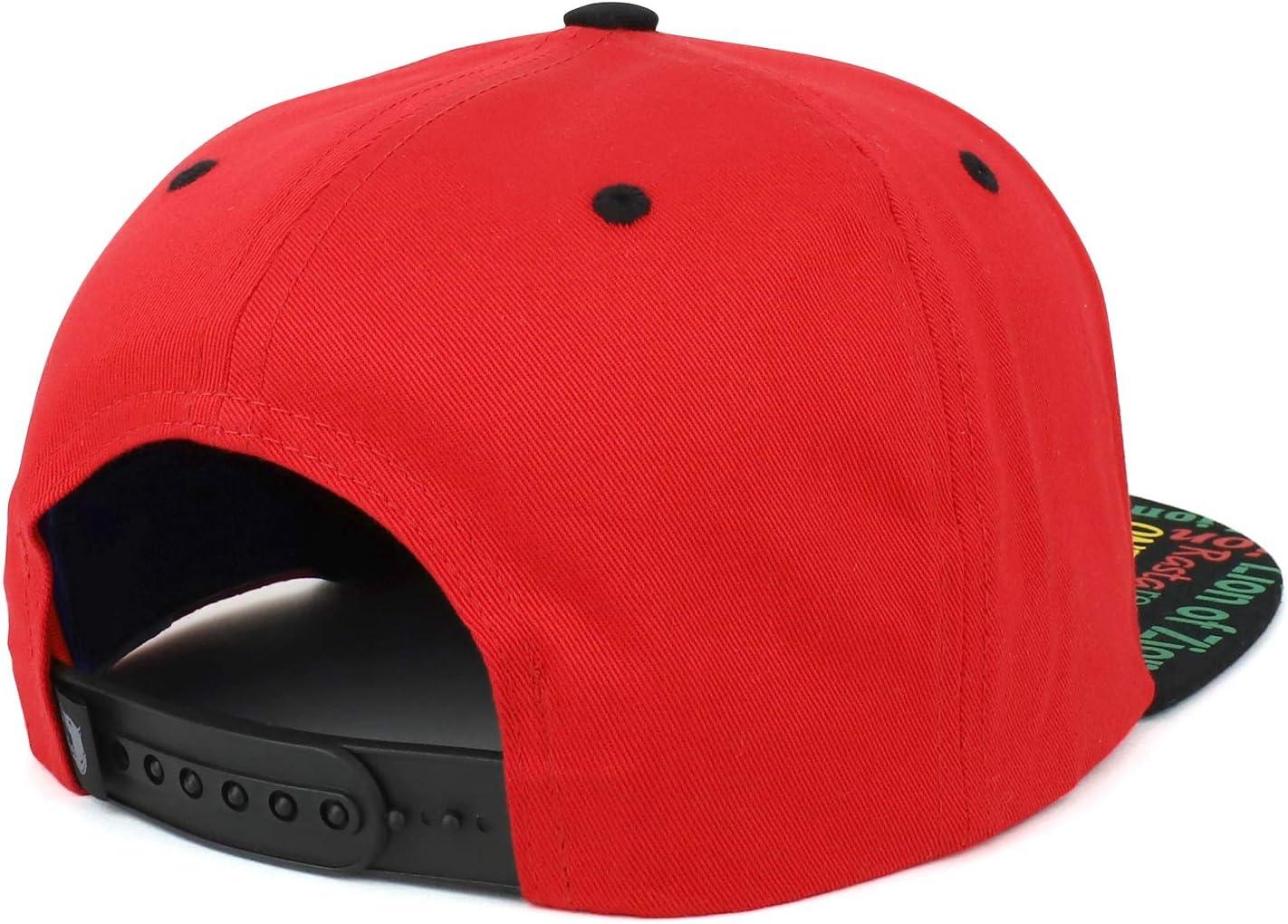 imageTrendy Apparel Shop Rasta Marijuana Leaf Weed 3D Embroidered Flat Bill Snapback CapRed Rasta