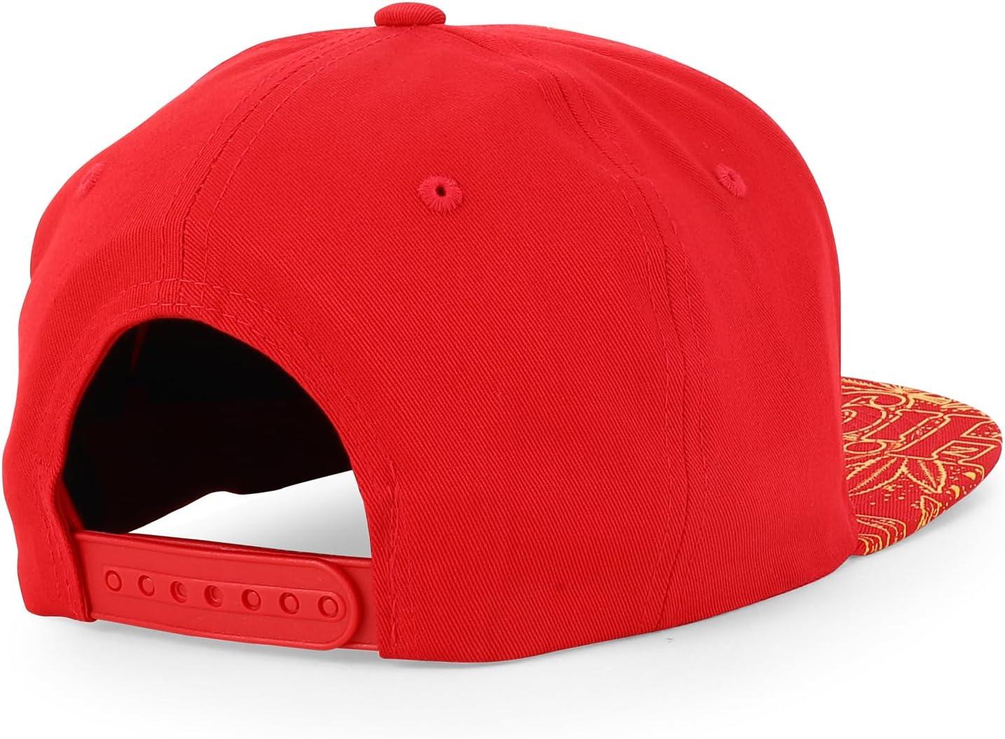 imageTrendy Apparel Shop Rasta Marijuana Leaf Weed 3D Embroidered Flat Bill Snapback CapRed Red 9