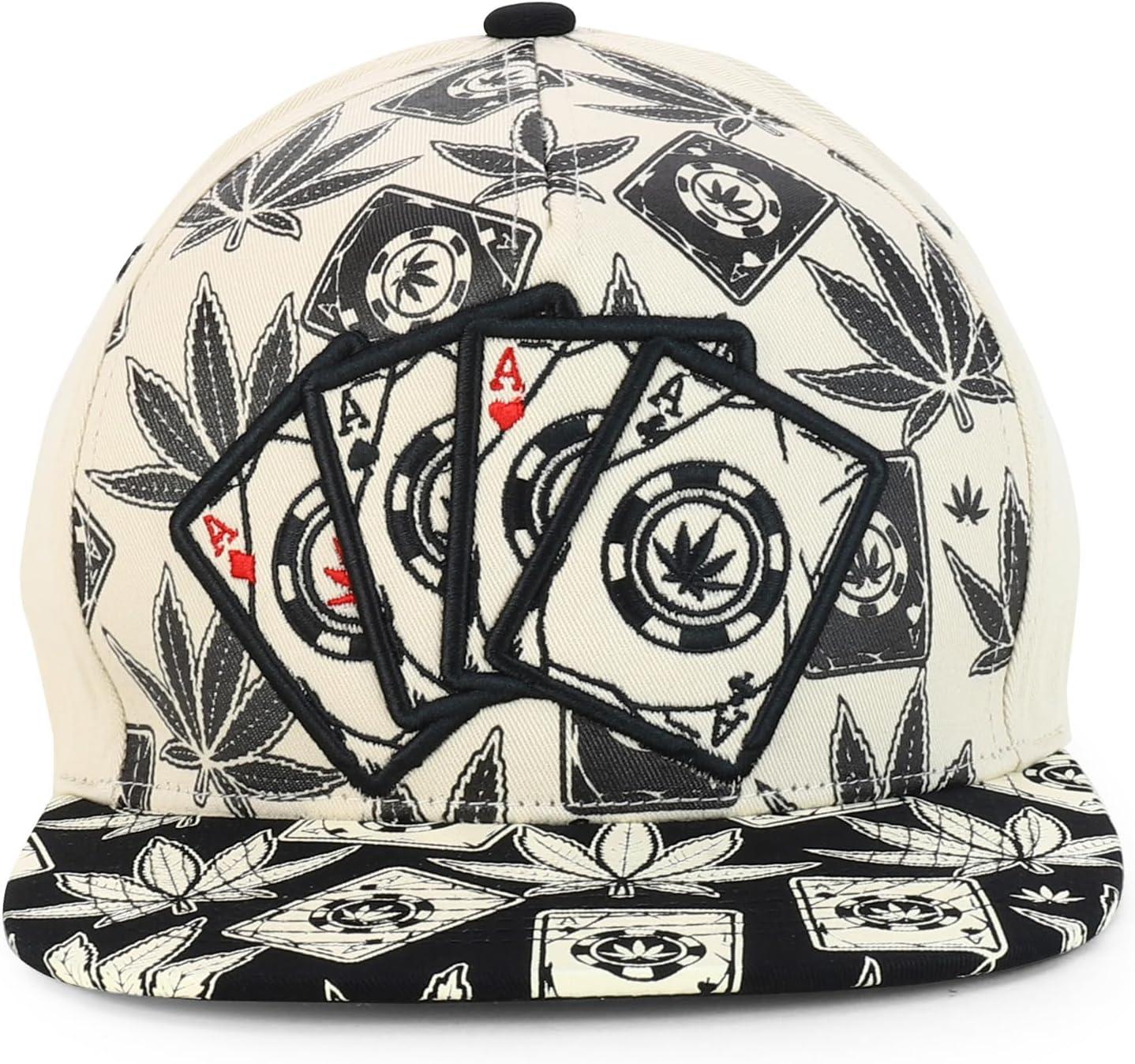 imageTrendy Apparel Shop Rasta Marijuana Leaf Weed 3D Embroidered Flat Bill Snapback CapStone Black 10