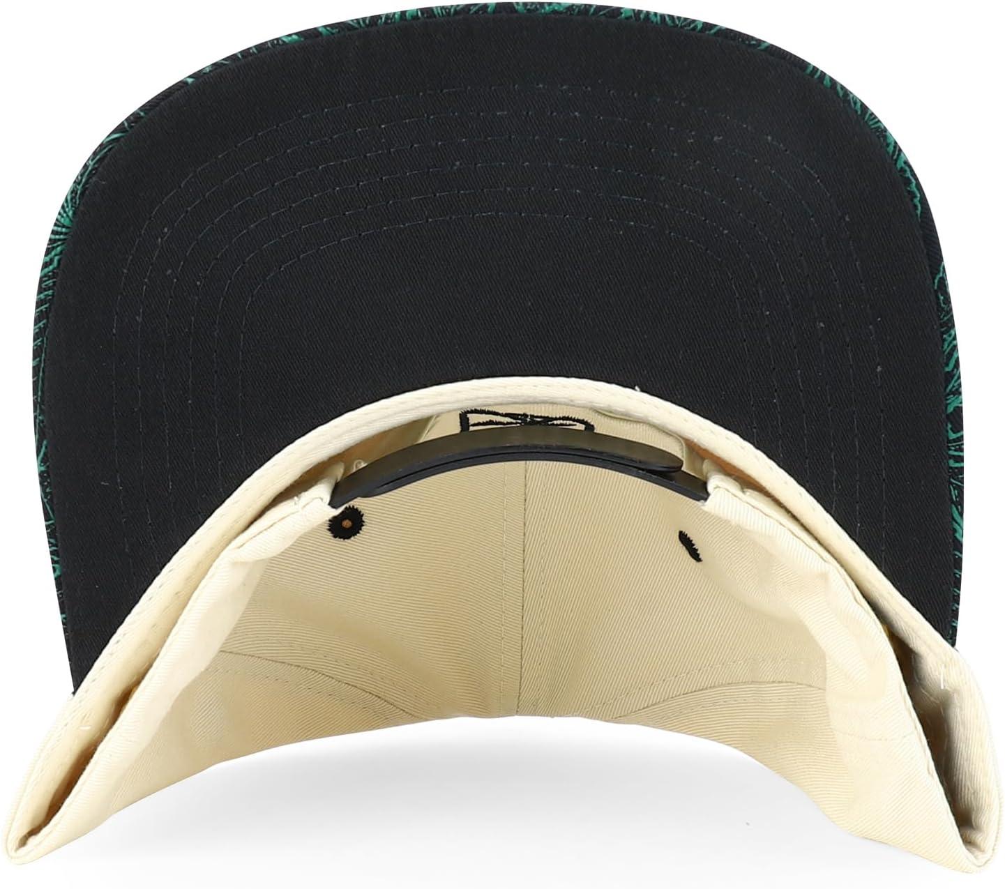 imageTrendy Apparel Shop Rasta Marijuana Leaf Weed 3D Embroidered Flat Bill Snapback CapStone Black 4