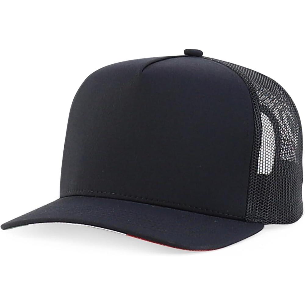imageTrendy Apparel Shop 5 Panel Structured Trucker Cap with Mexico Flag Design UndervisorBlack Black