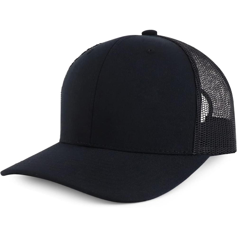 imageTrendy Apparel Shop Premium Structured 6 Panel Mesh Back Trucker CapBlack