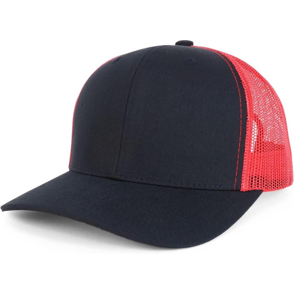 imageTrendy Apparel Shop Premium Structured 6 Panel Mesh Back Trucker CapBlack Red