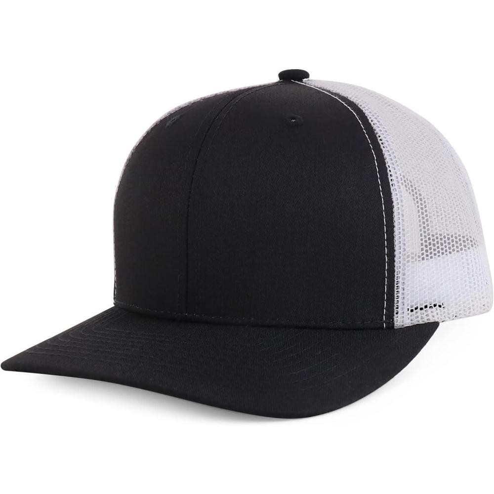 imageTrendy Apparel Shop Premium Structured 6 Panel Mesh Back Trucker CapBlack White