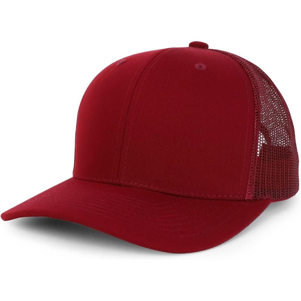 imageTrendy Apparel Shop Premium Structured 6 Panel Mesh Back Trucker CapBurgundy