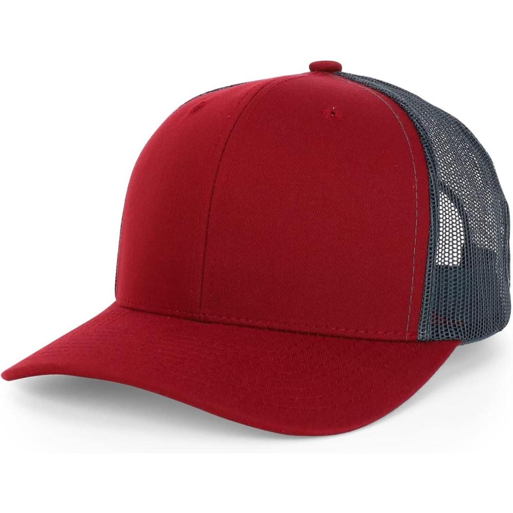 imageTrendy Apparel Shop Premium Structured 6 Panel Mesh Back Trucker CapBurgundy Charcoal